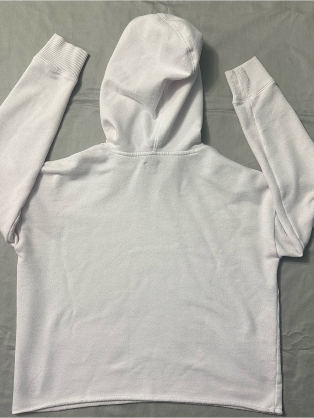 Aerie Cropped White Hoodie Ribbon Drawstrings M - Picture 2 of 9
